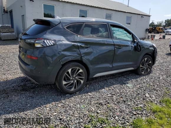 2021 Hyundai Tucson Ultimate with VIN KM8J33AL7MU385346, listed as a Copart auction lot 66446495 with 56,886 mi miles and Salvage title. Bid and sale history available at DreamBid. Image 3.