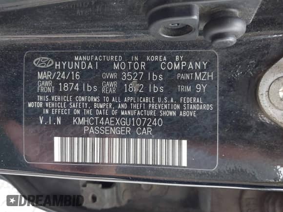 2016 Hyundai Accent SE с VIN KMHCT4AEXGU107240, выставлен на аукционе IAAI как лот 43330024 с пробегом 219 529 миль миль и . История ставок и продаж доступна на DreamBid. Изображение 9.
