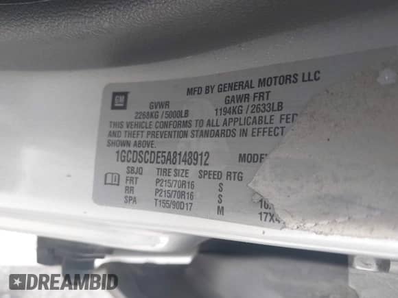 2010 Chevrolet Colorado 1LT z VIN 1GCDSCDE5A8148912, wystawiony jako IAAI lot #41752099 z przebiegiem Nie podano mil oraz . Historia ofert i sprzedaży dostępna na DreamBid. Obrazek 9.