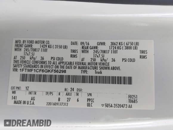 2016 Ford F-150 XL с VIN 1FTMF1CF6GKF56298, выставлен на аукционе IAAI как лот 43404426 с пробегом 103 969 миль миль и . История ставок и продаж доступна на DreamBid. Изображение 9.