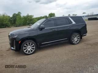 2021 Cadillac Escalade Premium Luxury with VIN 1GYS4BKL4MR474562, listed as a Copart auction lot 62931635 with 59,641 mi miles and Salvage title. Bid and sale history available at DreamBid. Image 1.