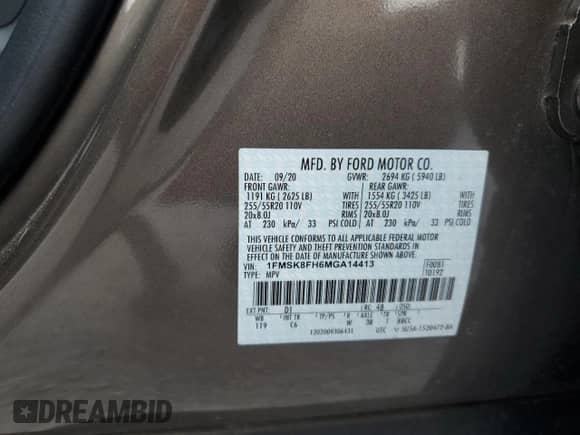 2021 Ford Explorer Limited z VIN 1FMSK8FH6MGA14413, wystawiony jako Copart lot #71562005 z przebiegiem 56 947 mil mil oraz Szkoda całkowita • Salvage title. Historia ofert i sprzedaży dostępna na DreamBid. Obrazek 13.