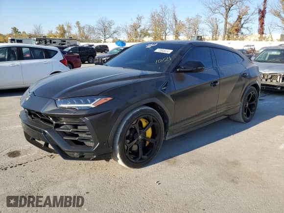 2019 Lamborghini Urus with VIN ZPBUA1ZL5KLA05920, listed as a Copart auction lot 77093634 with 56,532 mi miles and Salvage title. Bid and sale history available at DreamBid. Image 1.