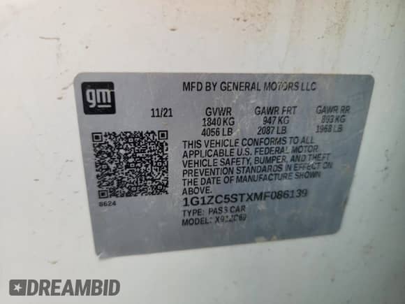 2021 Chevrolet Malibu LS z VIN 1G1ZC5STXMF086139, wystawiony jako Copart lot #81369845 z przebiegiem 99 395 mil mil oraz Szkoda całkowita • Salvage title. Historia ofert i sprzedaży dostępna na DreamBid. Obrazek 12.