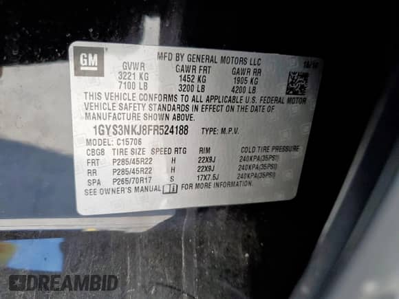 2015 Cadillac Escalade Premium с VIN 1GYS3NKJ8FR524188, выставлен на аукционе Copart как лот 65288325 с пробегом 153 393 миль миль и Чистый • Clean title. История ставок и продаж доступна на DreamBid. Изображение 13.