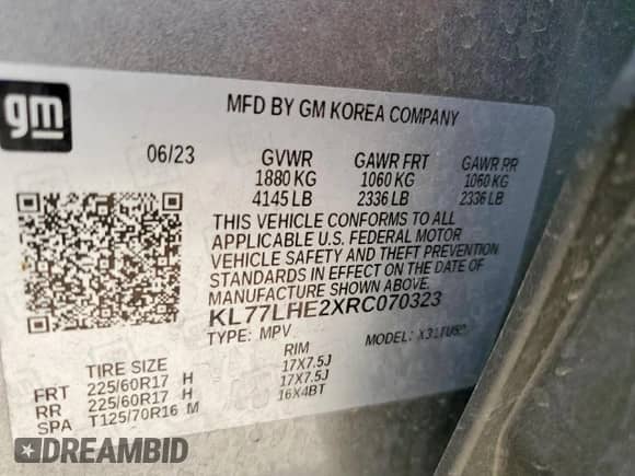 2024 Chevrolet Trax LT z VIN KL77LHE2XRC070323, wystawiony jako Copart lot #68197995 z przebiegiem 50 668 mil mil oraz Szkoda całkowita • Salvage title. Historia ofert i sprzedaży dostępna na DreamBid. Obrazek 13.