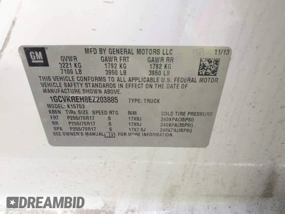 2014 Chevrolet Silverado 1500 LT с VIN 1GCVKREH8EZ203885, выставлен на аукционе IAAI как лот 42198266 с пробегом 183 005 миль миль и . История ставок и продаж доступна на DreamBid. Изображение 9.
