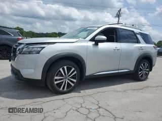 2025 Nissan Pathfinder Platinum с VIN 5N1DR3DJ6SC213429, выставлен на аукционе Copart как лот 54930835 с пробегом 2 358 миль миль и Списание • Salvage title. История ставок и продаж доступна на DreamBid. Изображение 1.