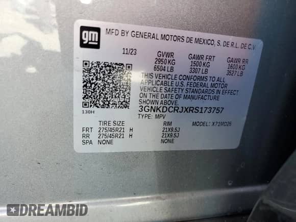 2024 Chevrolet Blazer EV eAWD RS z VIN 3GNKDCRJXRS173757, wystawiony jako Copart lot #52872395 z przebiegiem 5 077 mil mil oraz Szkoda całkowita • Salvage title. Historia ofert i sprzedaży dostępna na DreamBid. Obrazek 13.