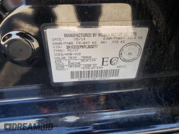 2015 Nissan Note S с VIN 3N1CE2CP6FL353277, выставлен на аукционе Copart как лот 84537355 с пробегом 218 427 миль миль и Чистый • Clean title. История ставок и продаж доступна на DreamBid. Изображение 12.