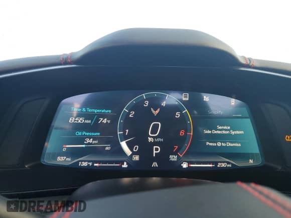 2022 Chevrolet Corvette 3LT z VIN 1G1YC3D44N5123313, wystawiony jako Copart lot #74459254 z przebiegiem 537 mil mil oraz Nie do naprawy • Non repairable. Historia ofert i sprzedaży dostępna na DreamBid. Obrazek 9.