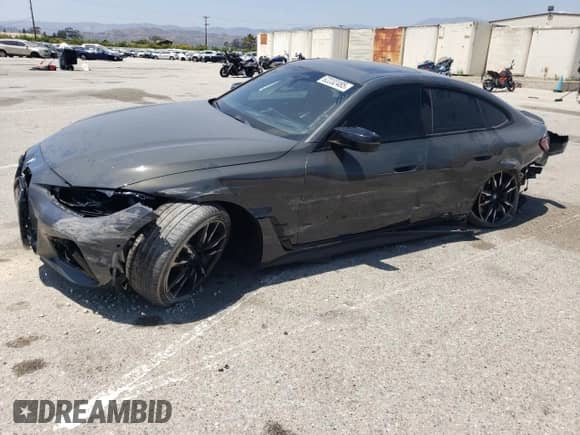 2024 BMW i4 M50 with VIN WBY33AW07RFR67375, listed as a Copart auction lot 62232485 with 19,819 mi miles and Salvage title. Bid and sale history available at DreamBid. Image 1.