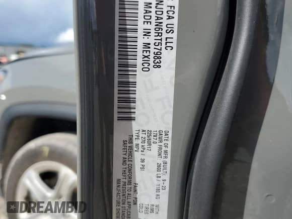 2024 Jeep Compass Sport with VIN 3C4NJDAN6RT579838, listed as a Copart auction lot 81823415 with 30,770 mi miles and Salvage title. Bid and sale history available at DreamBid. Image 13.