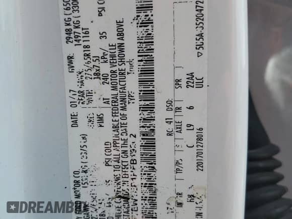 2017 Ford F-150 XL z VIN 1FTEW1EP1HFB19202, wystawiony jako Copart lot #61593405 z przebiegiem 114 487 mil mil oraz Szkoda całkowita • Salvage title. Historia ofert i sprzedaży dostępna na DreamBid. Obrazek 12.