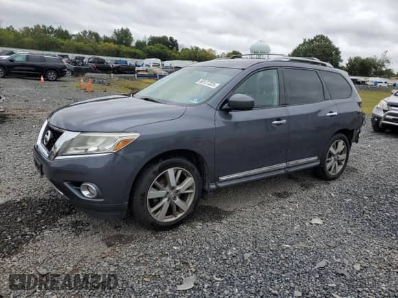 2014 Nissan Pathfinder SV with VIN 5N1AR2MM0EC689641, listed as a Copart auction lot 80127325 with 125,429 mi miles and Salvage title. Bid and sale history available at DreamBid. Image 1.