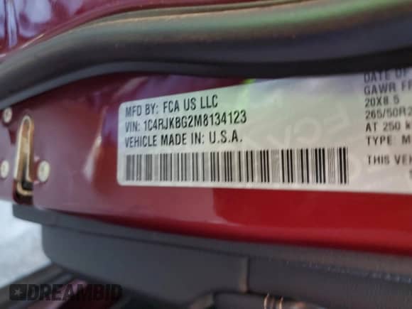 2021 Jeep Grand Cherokee Limited with VIN 1C4RJKBG2M8134123, listed as a Copart auction lot 70690025 with 45,099 mi miles and Salvage title. Bid and sale history available at DreamBid. Image 13.