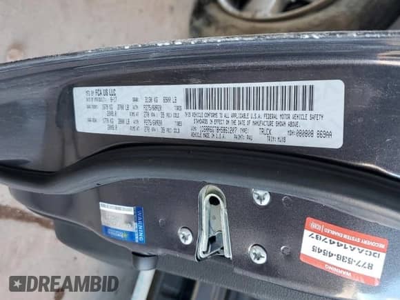 2017 Ram 1500 Big Horn с VIN 1C6RR6GT8HS861207, выставлен на аукционе Copart как лот 59404785 с пробегом 106 465 миль миль и Списание • Salvage title. История ставок и продаж доступна на DreamBid. Изображение 13.