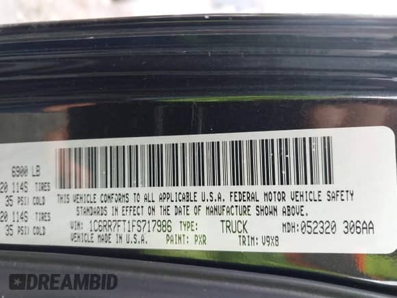 2015 Ram 1500 ST with VIN 1C6RR7FT1FS717986, listed as a IAAI auction lot 41531146 with 115,288 mi miles and . Bid and sale history available at DreamBid. Image 9.