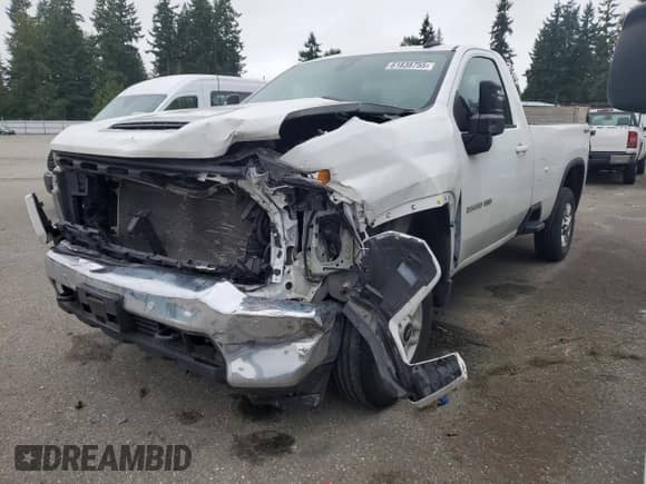 2022 Chevrolet Silverado 2500HD with VIN 1GC0YNE73NF320025, listed as a Copart auction lot 61838755 with 23,002 mi miles and Salvage title. Bid and sale history available at DreamBid. Image 1.
