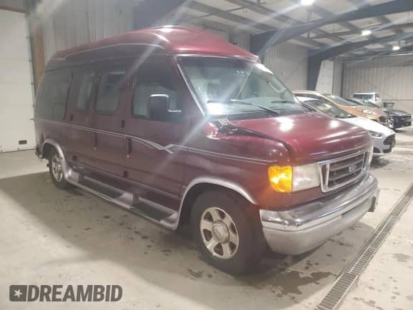 2004 Ford Econoline Cargo Recreational z VIN 1FDRE14W34HA36863, wystawiony jako Copart lot #57751505 z przebiegiem 168 460 mil mil oraz Szkoda całkowita • Salvage title. Historia ofert i sprzedaży dostępna na DreamBid. Obrazek 4.