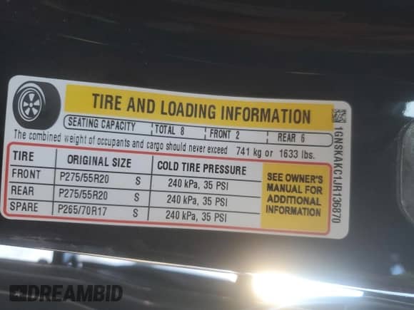 2018 Chevrolet Tahoe LS с VIN 1GNSKAKC1JR136870, выставлен на аукционе Copart как лот 50523435 с пробегом 140 301 миль миль и Списание • Salvage title. История ставок и продаж доступна на DreamBid. Изображение 15.