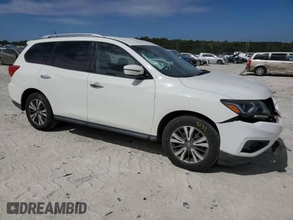2017 Nissan Pathfinder SV with VIN 5N1DR2MN8HC673181, listed as a Copart auction lot 81939595 with 122,198 mi miles and Salvage title. Bid and sale history available at DreamBid. Image 4.