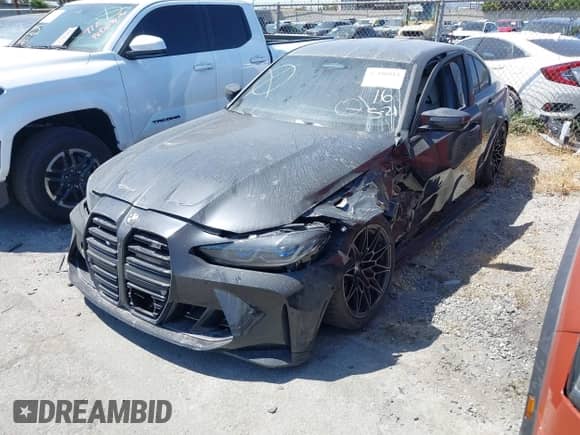 2024 BMW M3 Competition xDrive with VIN WBS43AY0XRFS26150, listed as a IAAI auction lot 41396512 with 12,984 mi miles and . Bid and sale history available at DreamBid. Image 2.