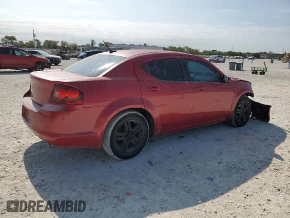 2012 Dodge Avenger SXT with VIN 1C3CDZCB4CN222135, listed as a Copart auction lot 82631115 with 66,471 mi miles and Salvage title. Bid and sale history available at DreamBid. Image 3.