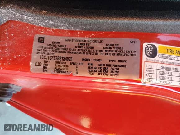 2011 Chevrolet Colorado 1LT с VIN 1GCJTCFE2B8134075, выставлен на аукционе Copart как лот 42936835 с пробегом 201 799 миль миль и Чистый • Clean title. История ставок и продаж доступна на DreamBid. Изображение 12.