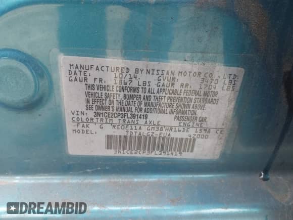 2015 Nissan Note S Plus с VIN 3N1CE2CP3FL391419, выставлен на аукционе IAAI как лот 41509097 с пробегом 121 094 миль миль и . История ставок и продаж доступна на DreamBid. Изображение 9.