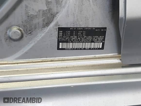 2019 Subaru Impreza Special Sports с VIN 4S3GKAJ60K3603050, выставлен на аукционе IAAI как лот 42252101 с пробегом 118 415 миль миль и . История ставок и продаж доступна на DreamBid. Изображение 9.