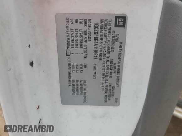 2010 Chevrolet Express Cargo z VIN 1GCZGFBG8A1109219, wystawiony jako Copart lot #43957345 z przebiegiem 197 897 mil mil oraz Szkoda całkowita • Salvage title. Historia ofert i sprzedaży dostępna na DreamBid. Obrazek 13.