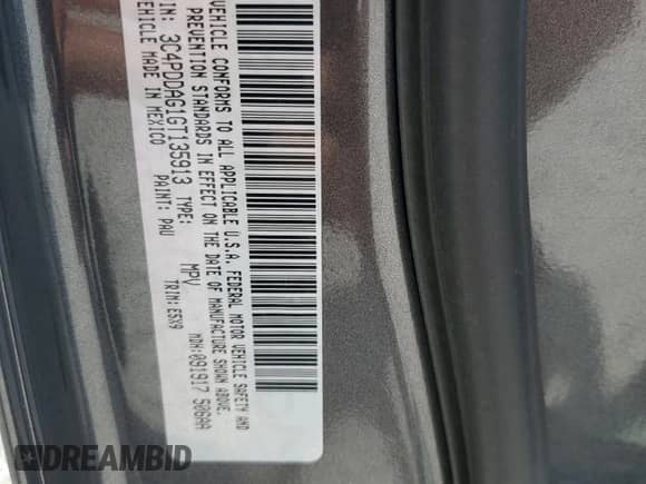 2016 Dodge Journey SE with VIN 3C4PDDAG1GT135913, listed as a Copart auction lot 67910235 with 81,751 mi miles and Salvage title. Bid and sale history available at DreamBid. Image 13.