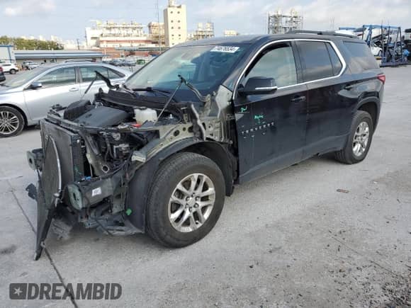 2020 Chevrolet Traverse LT Cloth z VIN 1GNERMKWXLJ224533, wystawiony jako Copart lot #74676534 z przebiegiem 151 121 mil mil oraz Szkoda całkowita • Salvage title. Historia ofert i sprzedaży dostępna na DreamBid. Obrazek 1.