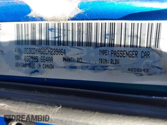 2012 Dodge Challenger SXT z VIN 2C3CDYAG2CH239064, wystawiony jako IAAI lot #43456376 z przebiegiem 228 724 mil mil oraz . Historia ofert i sprzedaży dostępna na DreamBid. Obrazek 9.