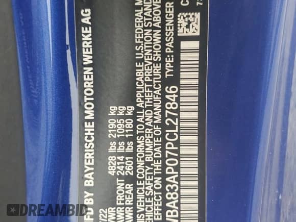 2023 BMW 4 Series M440i with VIN WBA83AP07PCL27846, listed as a Copart auction lot 69776264 with 21,043 mi miles and Non repairable. Bid and sale history available at DreamBid. Image 13.