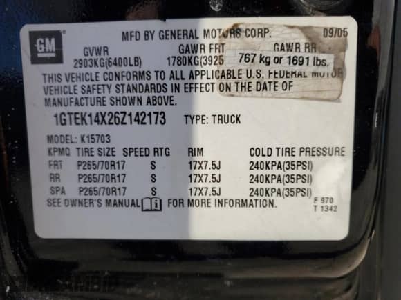 2006 GMC Sierra 1500 Work Truck z VIN 1GTEK14X26Z142173, wystawiony jako Copart lot #88342695 z przebiegiem 170 171 mil mil oraz Szkoda całkowita • Salvage title. Historia ofert i sprzedaży dostępna na DreamBid. Obrazek 12.