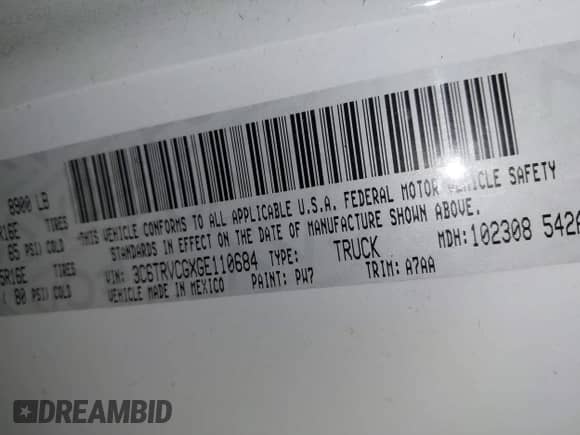 2016 Ram ProMaster Cargo с VIN 3C6TRVCGXGE110684, выставлен на аукционе IAAI как лот 42465115 с пробегом 122 604 миль миль и . История ставок и продаж доступна на DreamBid. Изображение 9.