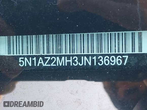 2018 Nissan Murano SV z VIN 5N1AZ2MH3JN136967, wystawiony jako IAAI lot #42867950 z przebiegiem 60 742 mil mil oraz . Historia ofert i sprzedaży dostępna na DreamBid. Obrazek 18.