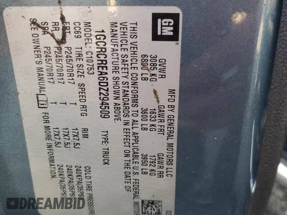 2013 Chevrolet Silverado 1500 LS с VIN 1GCRCREA6DZ294509, выставлен на аукционе Copart как лот 82473425 с пробегом 190 747 миль миль и Чистый • Clean title. История ставок и продаж доступна на DreamBid. Изображение 12.