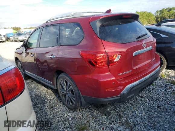 2019 Nissan Pathfinder Platinum with VIN 5N1DR2MN3KC627622, listed as a Copart auction lot 73823984 with 35,425 mi miles and Salvage title. Bid and sale history available at DreamBid. Image 2.