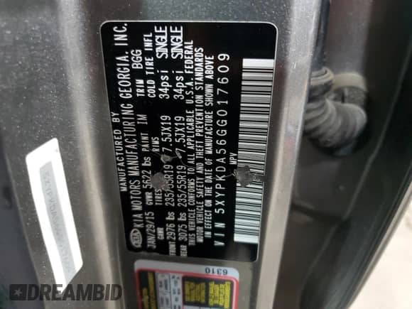 2016 Kia Sorento SXL z VIN 5XYPKDA56GG017609, wystawiony jako Copart lot #86192155 z przebiegiem 130 792 mil mil oraz Czysty tytuł • Clean title. Historia ofert i sprzedaży dostępna na DreamBid. Obrazek 13.