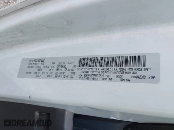 2015 Ram ProMaster Cargo z VIN 3C6TRVAG8FE513533, wystawiony jako IAAI lot #42809221 z przebiegiem 177 853 mil mil oraz . Historia ofert i sprzedaży dostępna na DreamBid. Obrazek 9.