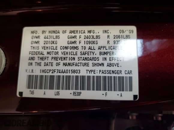 2010 Honda Accord EX с VIN 1HGCP2F74AA015803, выставлен на аукционе Copart как лот 85730695 с пробегом 145 398 миль миль и Чистый • Clean title. История ставок и продаж доступна на DreamBid. Изображение 12.