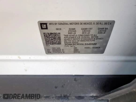 2020 Chevrolet Blazer LT z VIN 3GNKBCRS5LS549500, wystawiony jako Copart lot #70306705 z przebiegiem 69 893 mil mil oraz Szkoda całkowita • Salvage title. Historia ofert i sprzedaży dostępna na DreamBid. Obrazek 13.