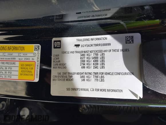 2024 Cadillac Escalade ESV с VIN 1GYS4JKT9RR100899, выставлен на аукционе IAAI как лот 42145901 с пробегом Не указан миль и . История ставок и продаж доступна на DreamBid. Изображение 9.