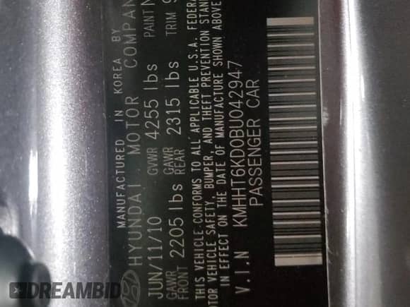 2011 Hyundai Genesis Coupe Premium с VIN KMHHT6KD0BU042947, выставлен на аукционе Copart как лот 73972904 с пробегом 52 149 миль миль и Списание • Salvage title. История ставок и продаж доступна на DreamBid. Изображение 12.