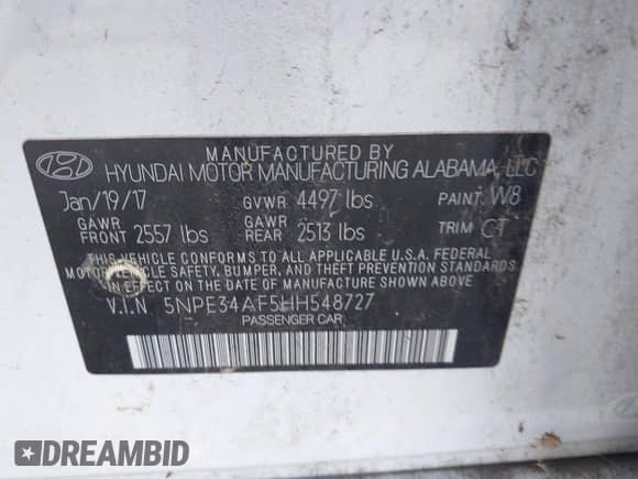 2017 Hyundai Sonata Sport с VIN 5NPE34AF5HH548727, выставлен на аукционе IAAI как лот 43430874 с пробегом 118 602 миль миль и . История ставок и продаж доступна на DreamBid. Изображение 9.