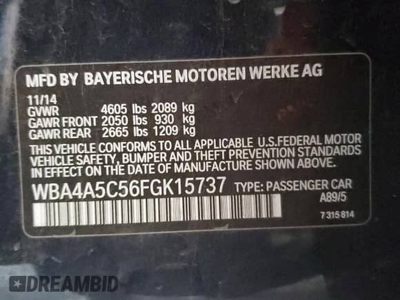 2015 BMW 4 Series 428i z VIN WBA4A5C56FGK15737, wystawiony jako Copart lot #87251795 z przebiegiem 137 925 mil mil oraz Czysty tytuł • Clean title. Historia ofert i sprzedaży dostępna na DreamBid. Obrazek 12.