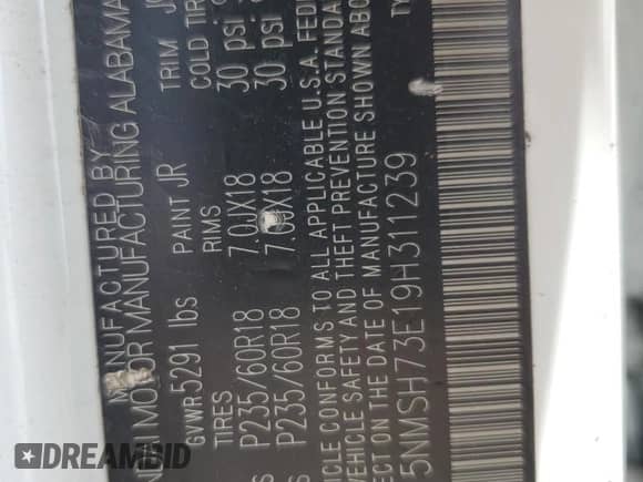 2009 Hyundai Santa Fe SE с VIN 5NMSH73E19H311239, выставлен на аукционе Copart как лот 68217795 с пробегом 135 275 миль миль и Списание • Salvage title. История ставок и продаж доступна на DreamBid. Изображение 12.